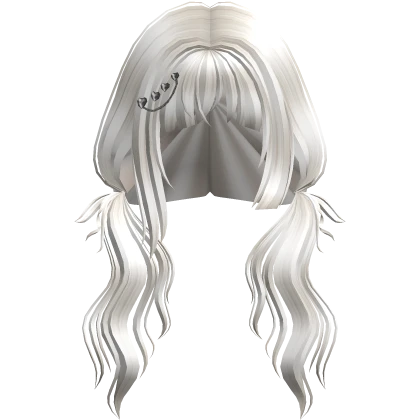 cute messy igari idol low pigtails (white)
