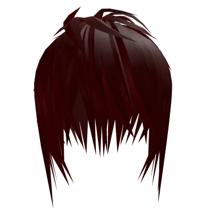 Red Unkept Emo Vkei Anime Hairstyle