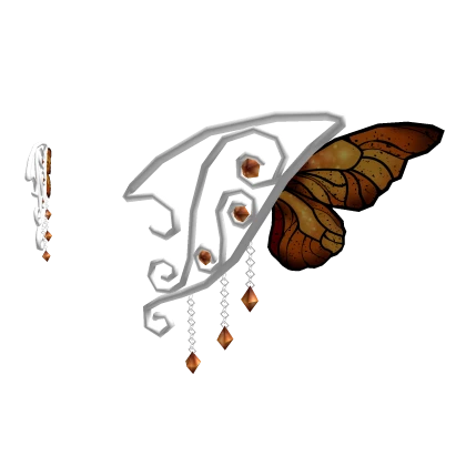 White Wire Fairy Ears - Orange