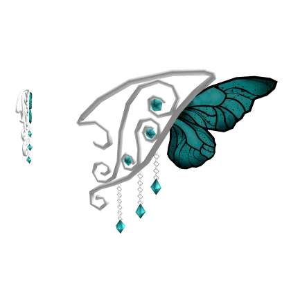 White Wire Fairy Ears - Teal