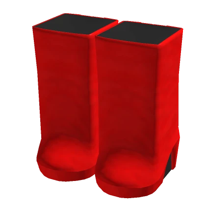 3.0 Goth Latex Thigh Boots - Red