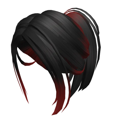 Short Y2K Aesthetic Messy Ponytail Black to Red