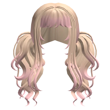 Wavy Lush Messy Cute Anime Pigtails Blonde to Pink