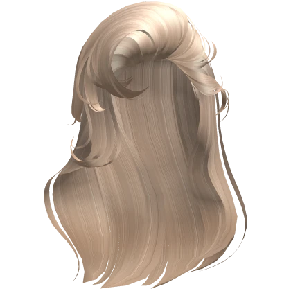 Bleach Blonde Voluminous Wind Swept Side Part Hair