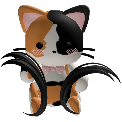 calico cat on head black