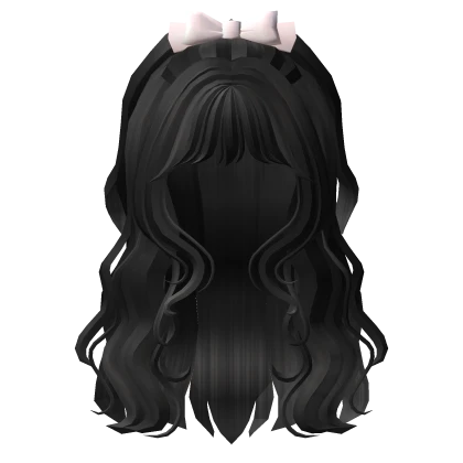 🍀Big Bow Half Up Hair (Black)