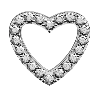 𝓢𝓢 | Diamond Heart Face Dermal Piercing Silver