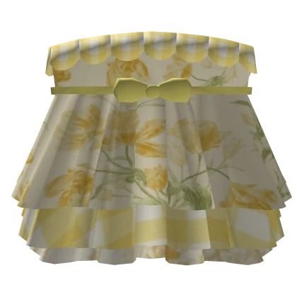 💛 3.0 Yellow floral cottage-style ruffle dress