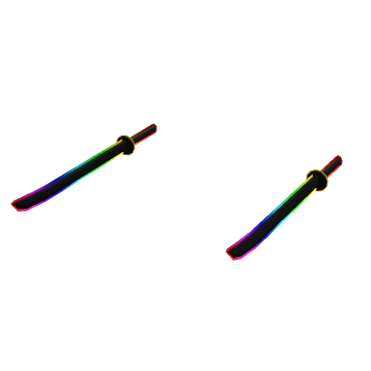 Cartoony Rainbow Dual Wield Katanas