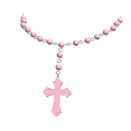 Pink Rosary Cross Necklace Attachment 3.0