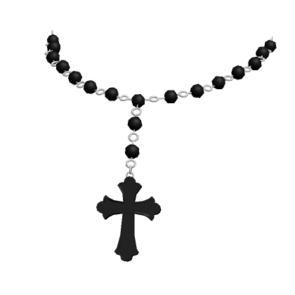 Black Rosary Cross Necklace Attachment 3.0