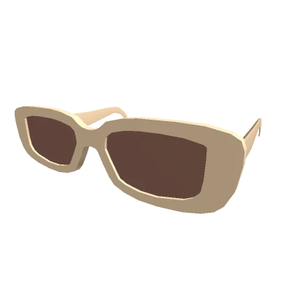 Rounded Y2K Light Beige Glasses