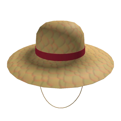 Lowered Straw Hat with Strap