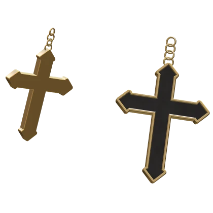 gold cross earrings