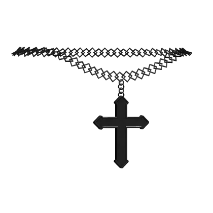 black cross chain necklace