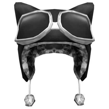 Black Cat Beanie White Goggles