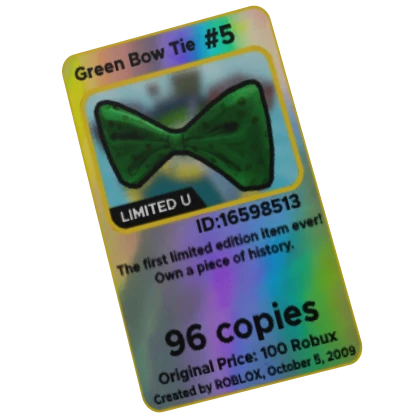 Trading Card #5: Green Bow Tie