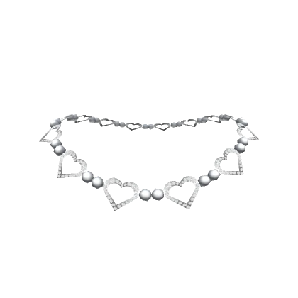 Silver Rhinestone Heart Necklace 3.0