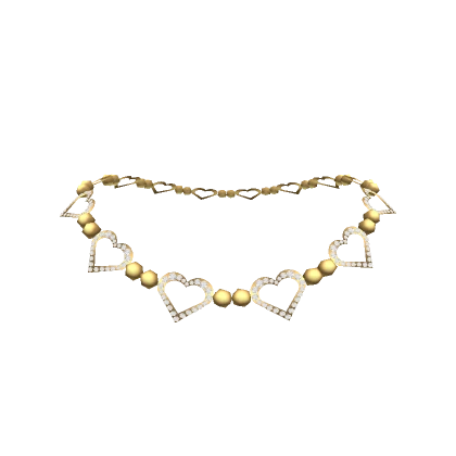 Golden Rhinestone Heart Necklace