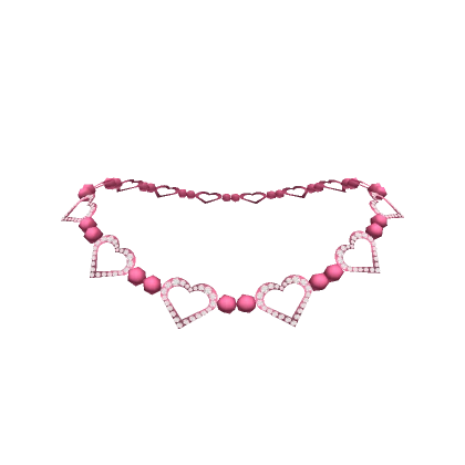 Pink Rhinestone Heart Necklace 3.0