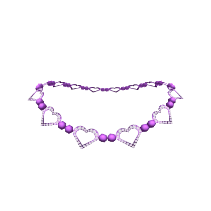 Purple Rhinestone Heart Necklace 3.0