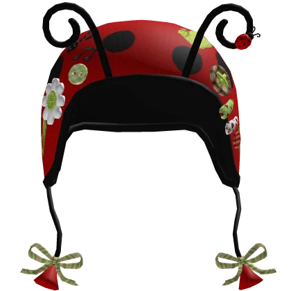 Ladybug Beanie Igari w/ Patches and Buttons🐞🌼