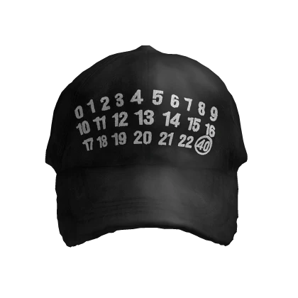 MAISON MARGIELA BLACK BASEBALL CAP