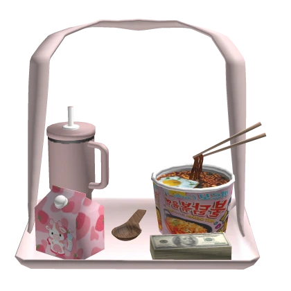 Matching Korean Buldak Pink Ramen Tray