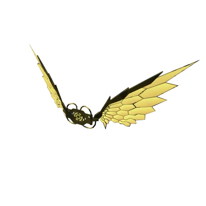 Glitching Golden Mecha Honey Bee Honeycomb Wings