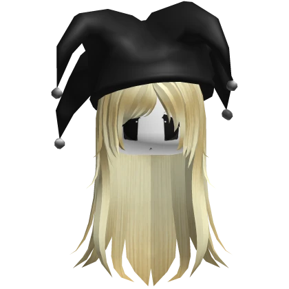[FREE✨] Black Jester Hood Hair Blonde