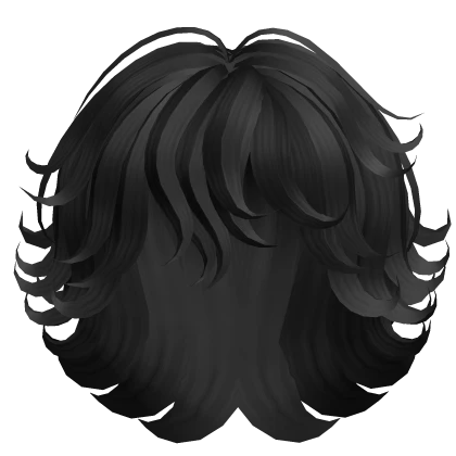 Wavy Messy Anime Boy Hair (Black)