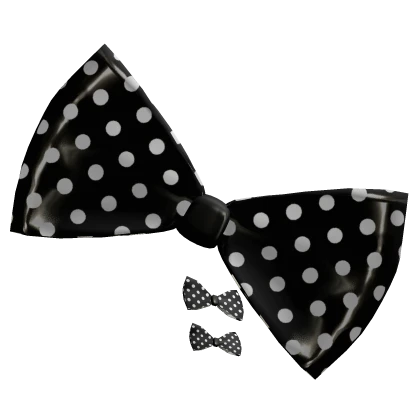 ♡ cute black & white harajuku big polka dot bow 