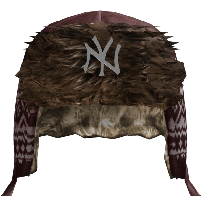 New York Fur Ushanka Brown Red Hat