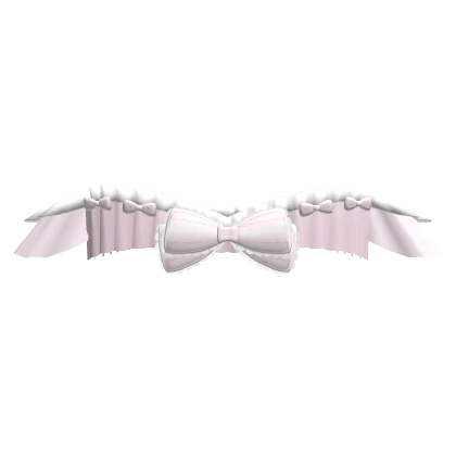 Laced bow shoulder ruffle - pink
