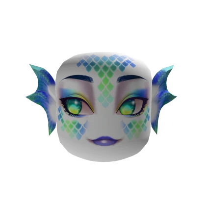 🔵 Blueberry Mermaid Mask White Aqua