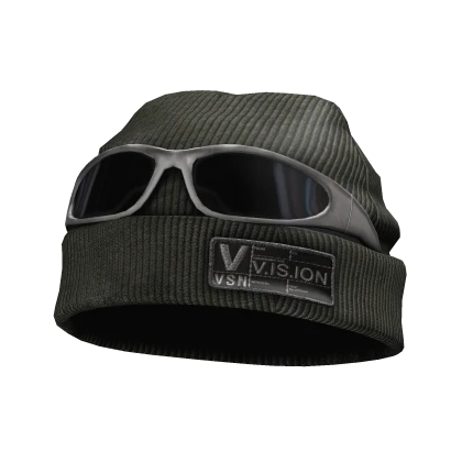 Green Washed Beanie w/ Y2K Shades