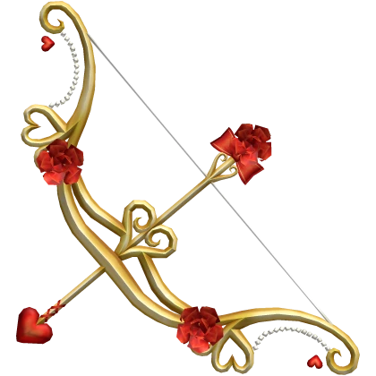 Red and Gold Cupid's Bow and Arrow 