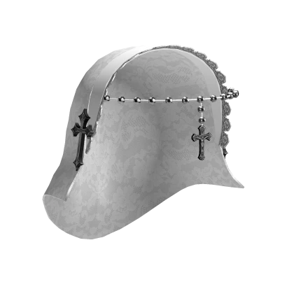 white emo gothic lace cross ruffled veil