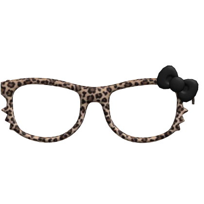 Kawaii Leopard Print Kitty Glasses
