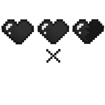 Black Beating Pixel Hearts 🖤