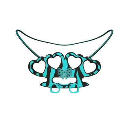 Scene Blue Zebra Brass knuckle Necklace emo 3.0  
