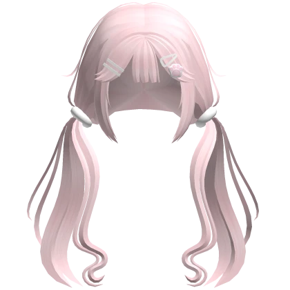 ♡ cutecore flowy pigtails w/ pawclip pink (3.0)