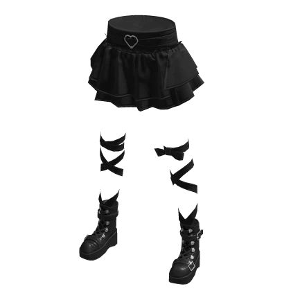 Y2k Skirt OutFit (Black)