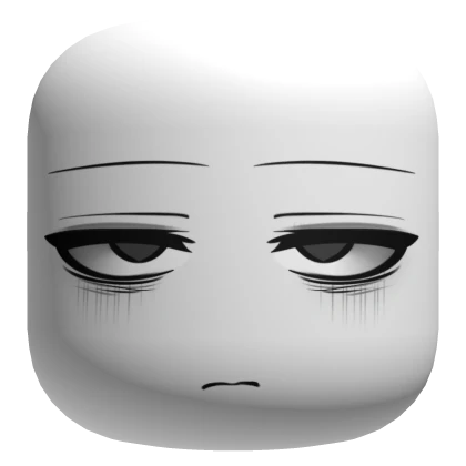 Dead Inside Manga Face With Grey Eyes - White