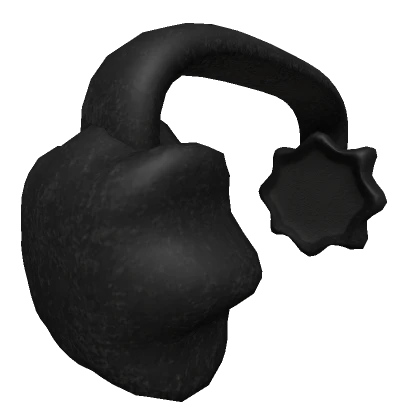 Fluffy Earmuffs Black Realistic Headphones