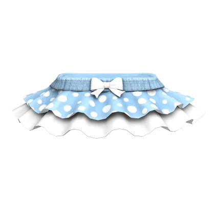 Blue Mushroom Ruffled Skirt