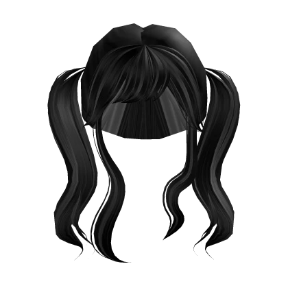 Fluffy Pigtails in  black grey