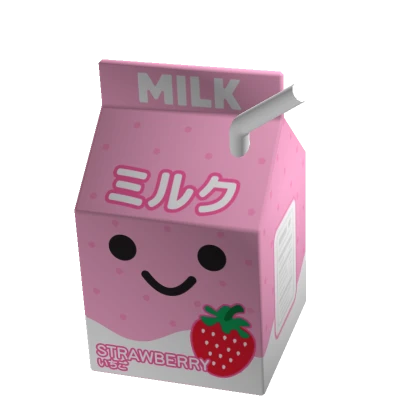 Cute Milk Carton - Strawberry (Hand)