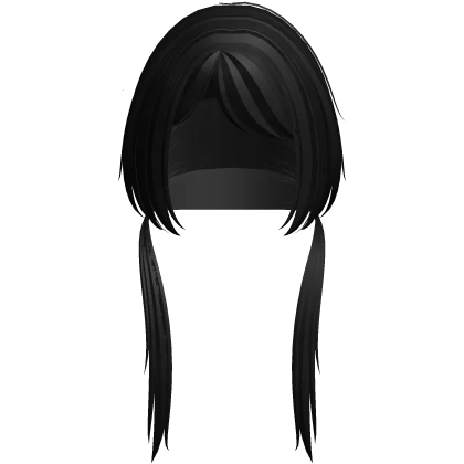 wisp emo side bangs pigtails in black