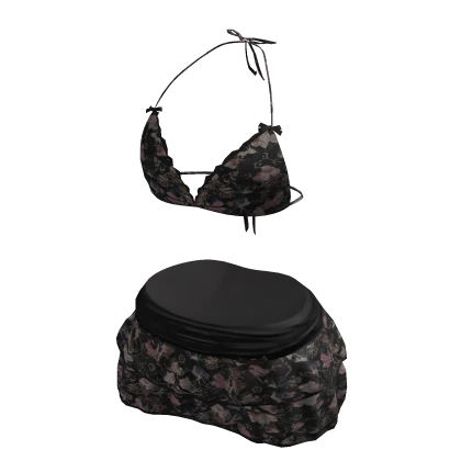 y2k Bikini skirt floral